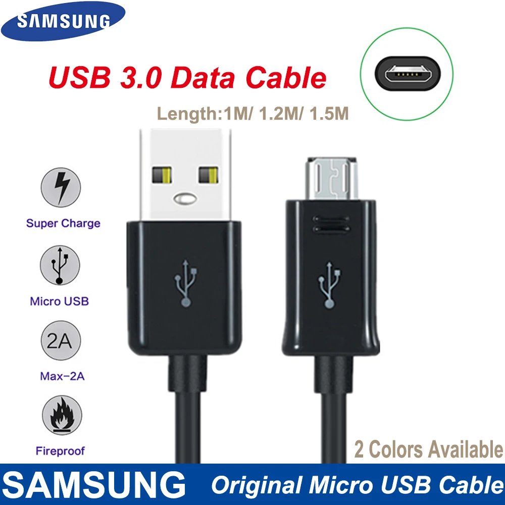 

Samsung USB Fast Charger Cable AFC Quick Charging Micro USB Data Cable 1M/1.2M/1.5M For Galaxy S4 S6 S7 Edge Note 2 4 5 J5 J7
