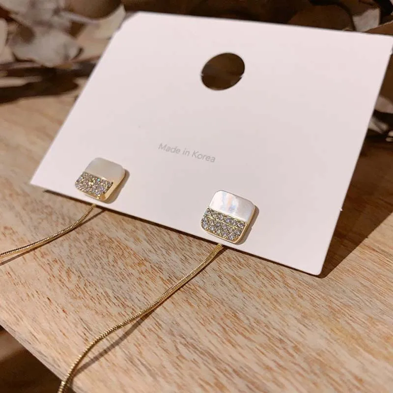 Женские длинные серьги подвески с опалом в виде кошачьих глаз ювелирное изделие