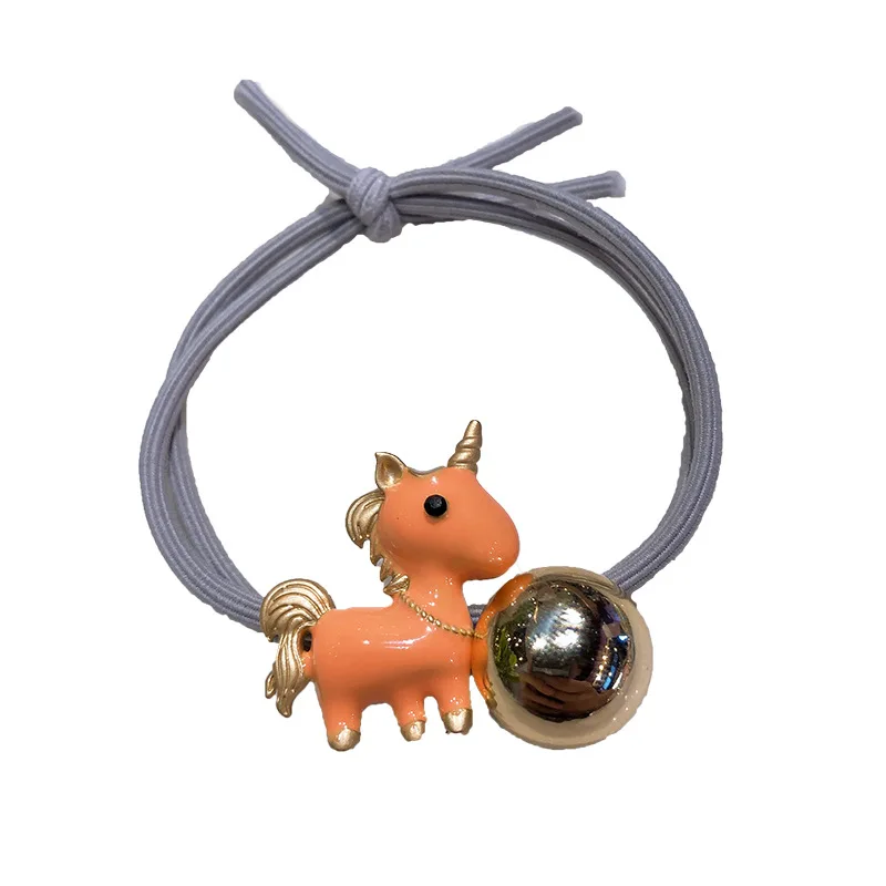 Корейское кольцо для волос девочек 5 цветов эластичное с единорогом аксессуары