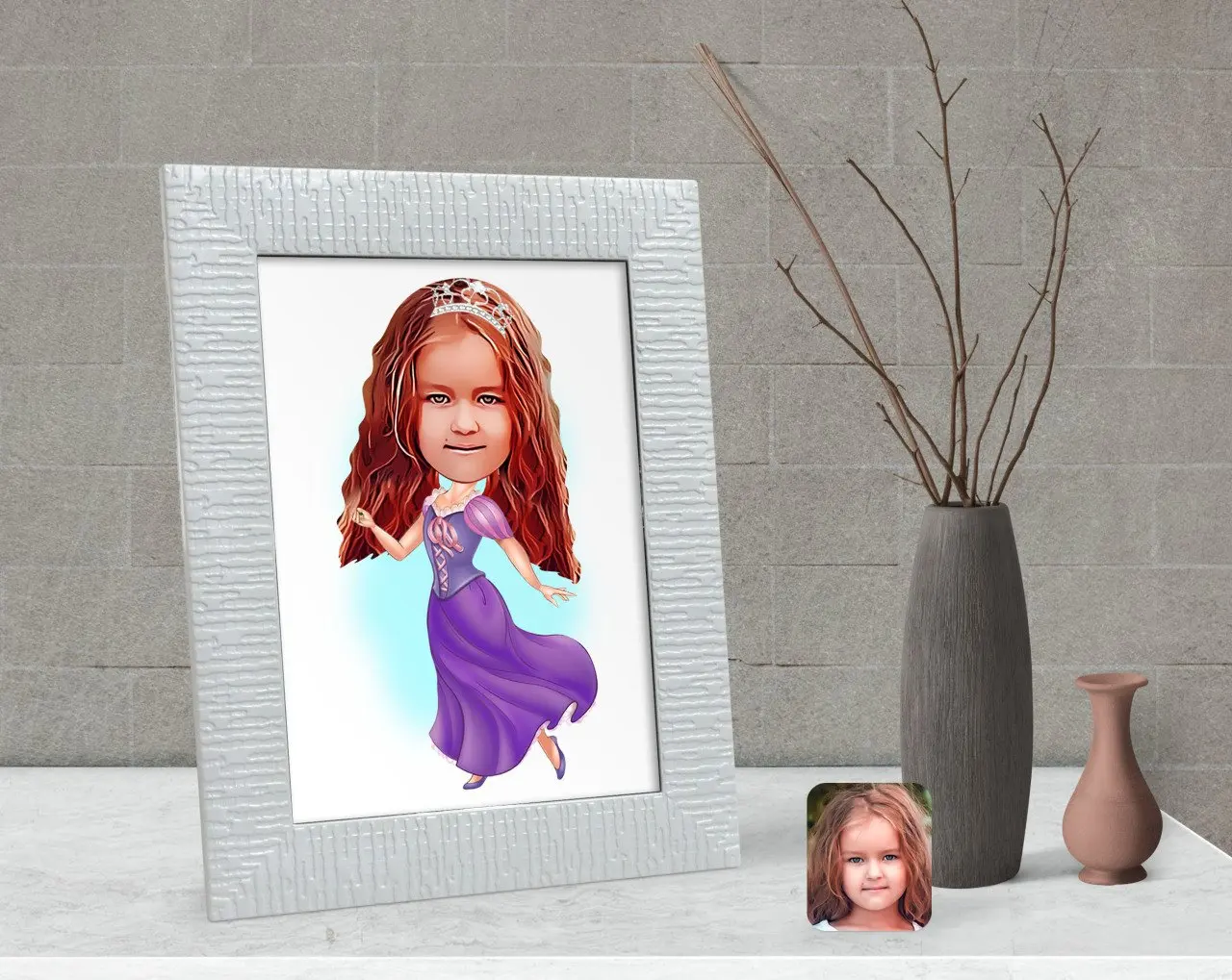 

Персонализированная принцесса карикатура декоративных элементов E-3