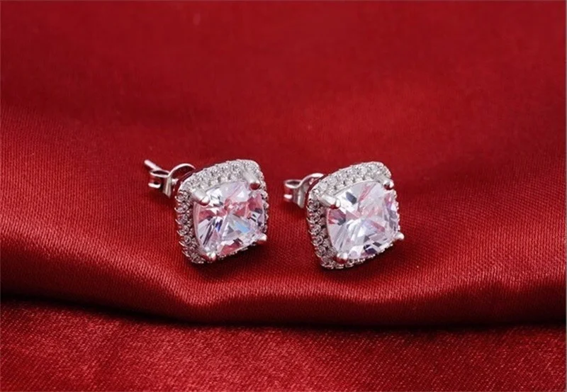 YHAMNI Настоящее серебро 925 Пробы Ювелирные наборы с S925 штампом 3ct CZ Диамант кольцо ожерелье серьги свадебный ювелирный набор YS033