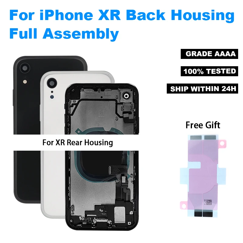 Полный корпус для iPhone XR задняя средняя рамка Шасси в сборе крышка батареи дверь с