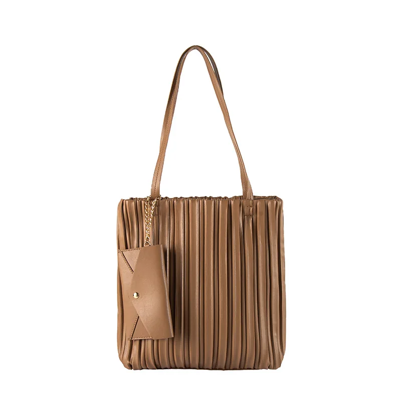 

Pleated Women's Crossbody Bag Designer Luxury Shoulder Bags Female Purse Bucket Handbag High Quality Messenger Bag Chain Tote