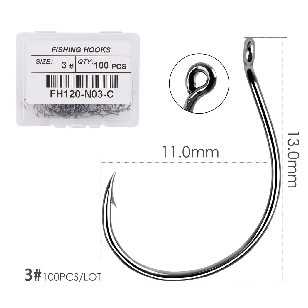 Barbed Fishing Hook Set 100PCS Carbon Steel Fishing Gear for Bulk River Shrimp and Lobster Eye Fishing Hooks Tackle Box Fishhook