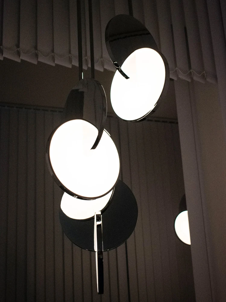 

Nordic designer light luxury modern minimalist creative villa hotel restaurant bar table combination solar eclipse chandeliers