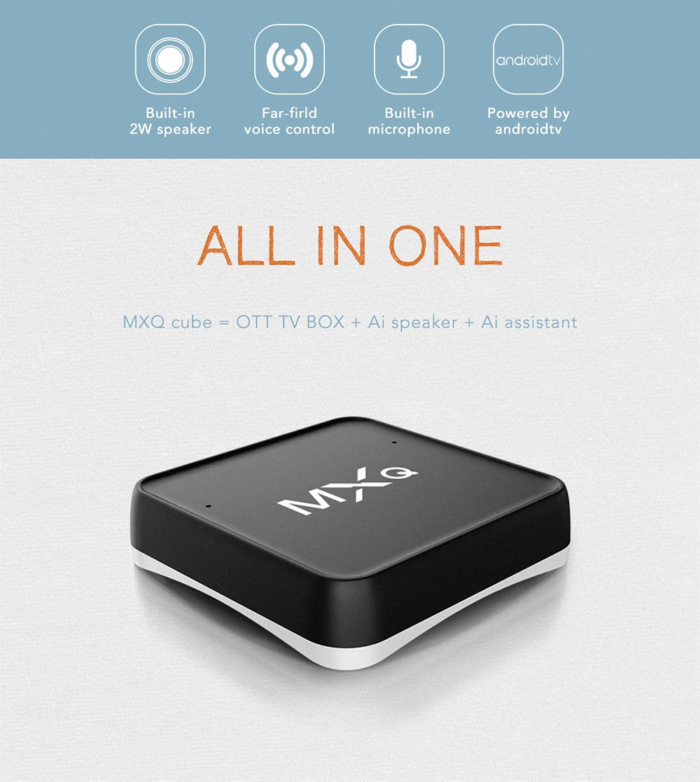 MXQ cube S10X ТВ Smart Android 7,1 tv Box Amlogic S905X Голосовое управление ТВ OS 4K HD медиаплеер+ AI динамик Netflix Youtube