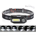 COB светодиодный 6-режимный фара USB Перезаряжаемые мини Водонепроницаемый фонарик для авторемонта наружная ночная рыбалка фар