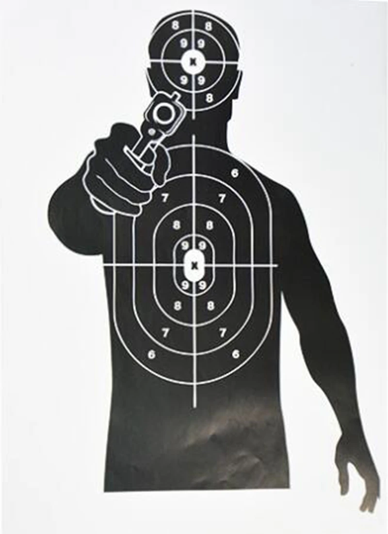 

Shooting Targets Papers 17.7*12.6 Inch Head Chest Ring Special Target Paper Tranning Aim Targets