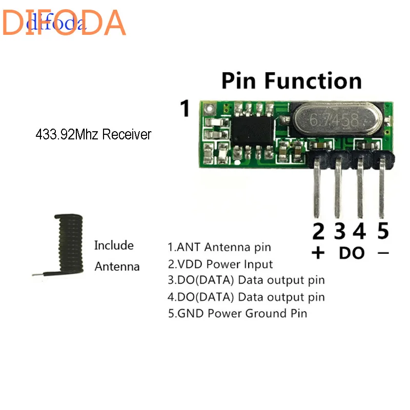 433 МГц RF приемник Супергетеродинный UHF ASK mhz ReSmall размер низкая мощность для Arduino