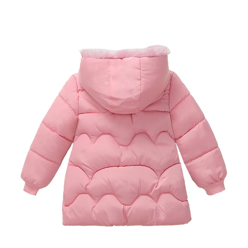 Toddler Girls Cotton-padded clothes Autumn Winter Girls Jacket For Kids Warm Fur Outerwear Coat Children Jacket 2 3 4 Year
