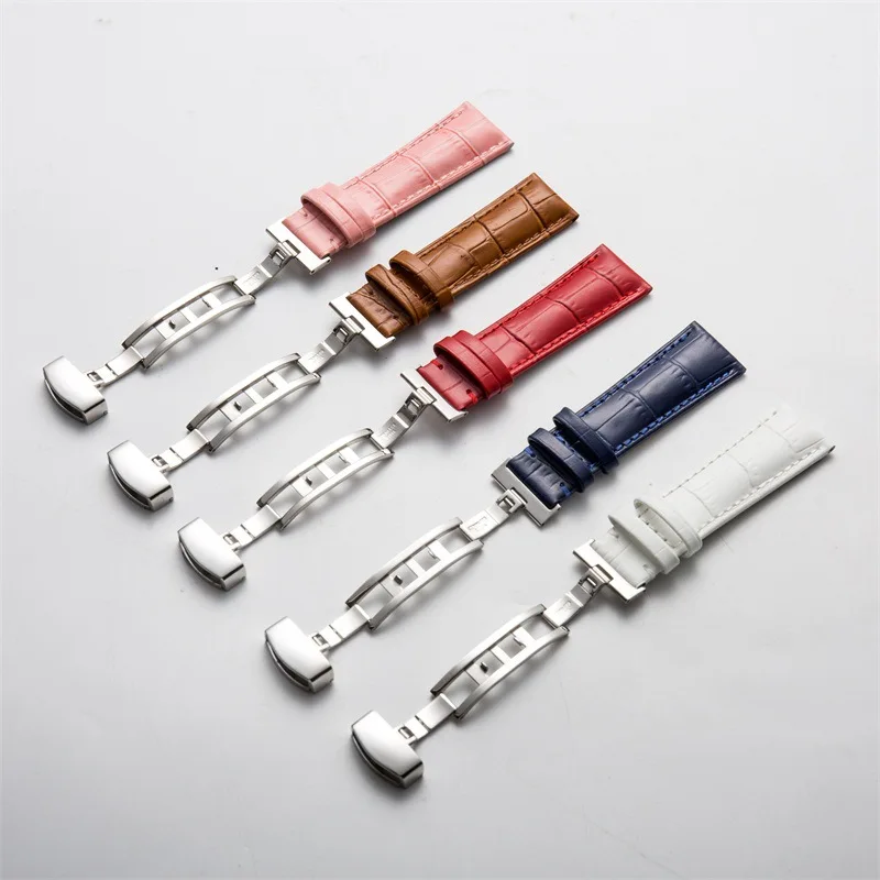 Watchbands Genuine Leather Watch Band straps 15mm 16mm 17mm 18mm 19mm 20mm 22mm Watch accessories Women Men Pink Red Belt band