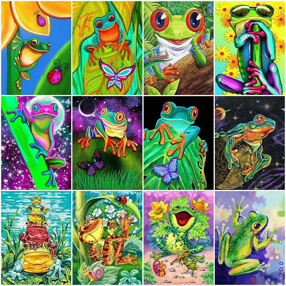 

Cartoon Animals Diamond Painting Frog Paint Full Drills Mosaic Cross Stitch Diamond Embroidery Kids Room Decor Diy Paint