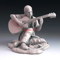 60mm resin model kits girl ellie play guitar 3d print figure rw 069