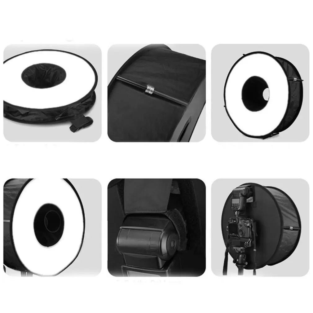 45 см 18 &quotлегко складываемое кольцо Speedlite Flash Softbox Diffuser Reflector для Canon Nikon Godox Macro Shoot