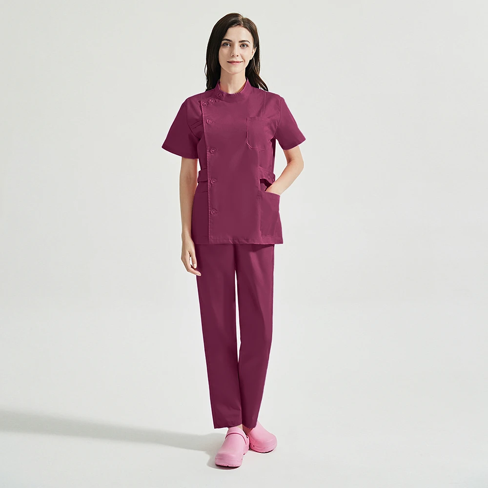 Мужская и женская Косметическая униформа скраб-блузка скраб-брюки с карманом