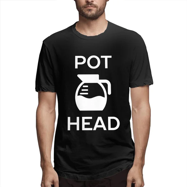 

New Mens Fashion Tops Personalized Graphic Pot Head Coffee Pun Printed Youthpopular Casual T-Shirt Short Sleeved T Shirts