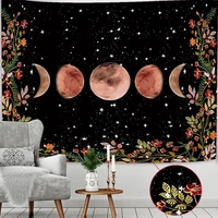 psychedelic moon starry home room decor flower tapestry wall hanging hippie wall carpet pinic cloth bohemia boho tapestries mat