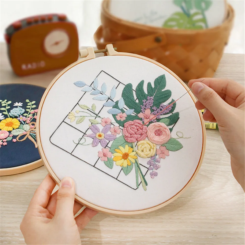 Merry Christmas Embroidery Kit DIY Cross Stitch Set for Beginner Flowers Pattern Printed Sewing Art Craft Painting Home Decor | Дом и сад