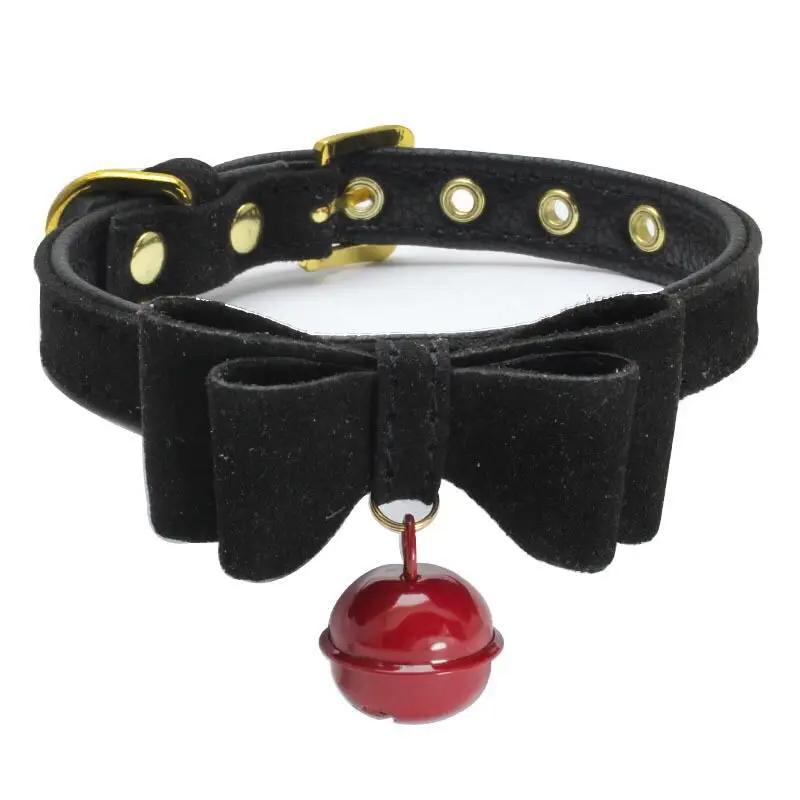 Популярные ошейники с галстуком бабочкой и колокольчиком корейские Бархатные