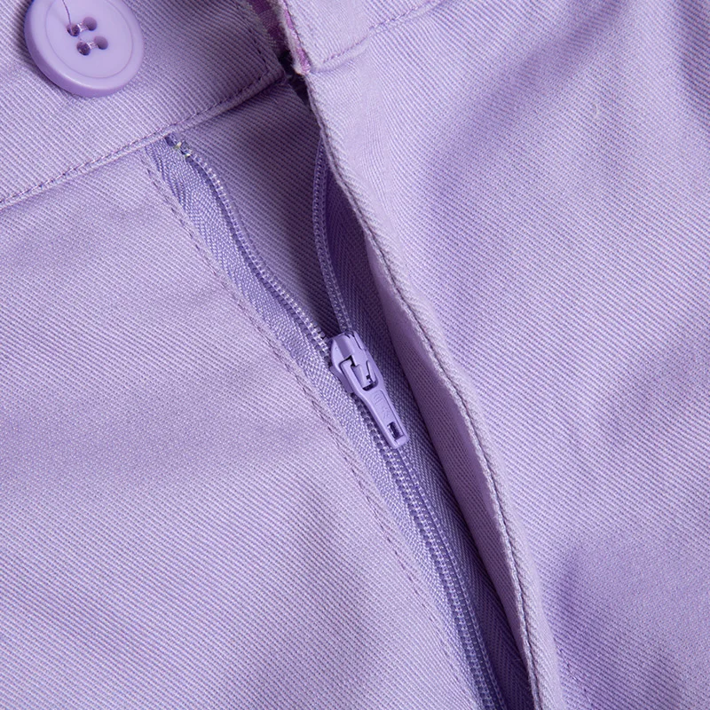 Милые фиолетовые брюки в стиле Харадзюку для женщин милые винтажные клетчатые