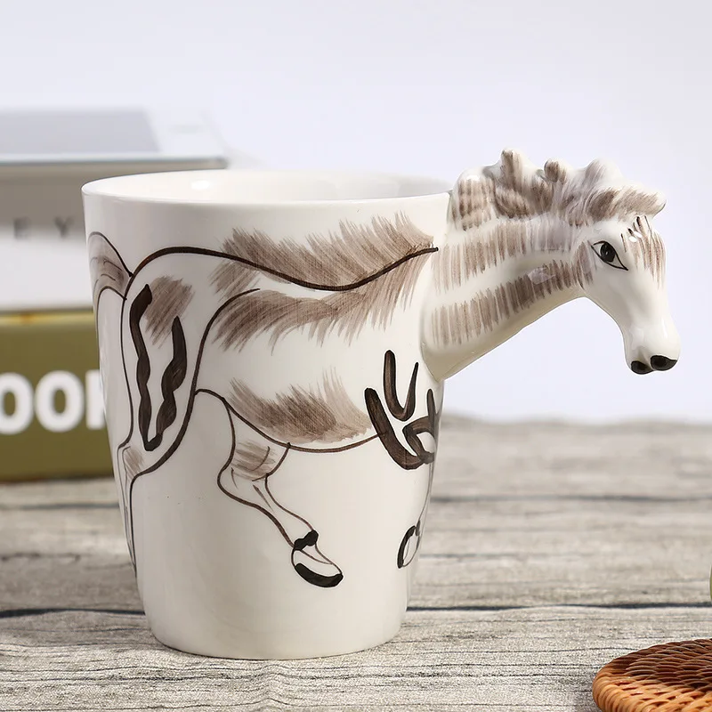 Горячая Распродажа стерео ручная роспись 3D чашка с животными мультяшный Жираф