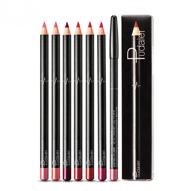

Pudaier 6pcs Beauty Makeup Matte Lip Liner Set Pencil for Lip Contor Long-lasting Waterproof Silky Smooth Cosmetics Lipliner
