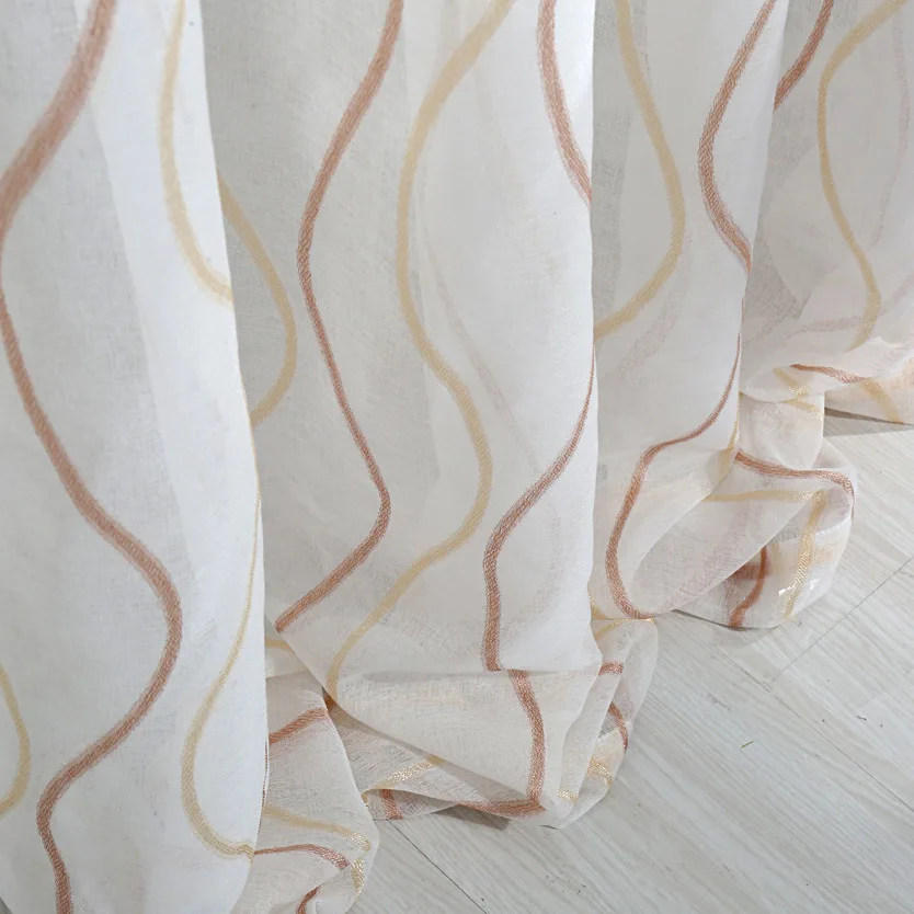 В полоску вуаль шторы для спальни простой современный деревенский загородный