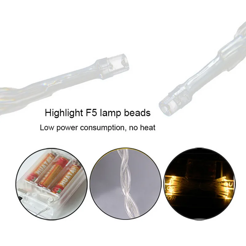 Светодиодный строка светящееся Рождественское украшение для дома серебряной