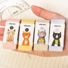 4 шт.лот высококачественный ластик-карандаш в виде мультяшного кота карамельных цветов без маркировки ластик для школьников канцелярские принадлежности для офиса