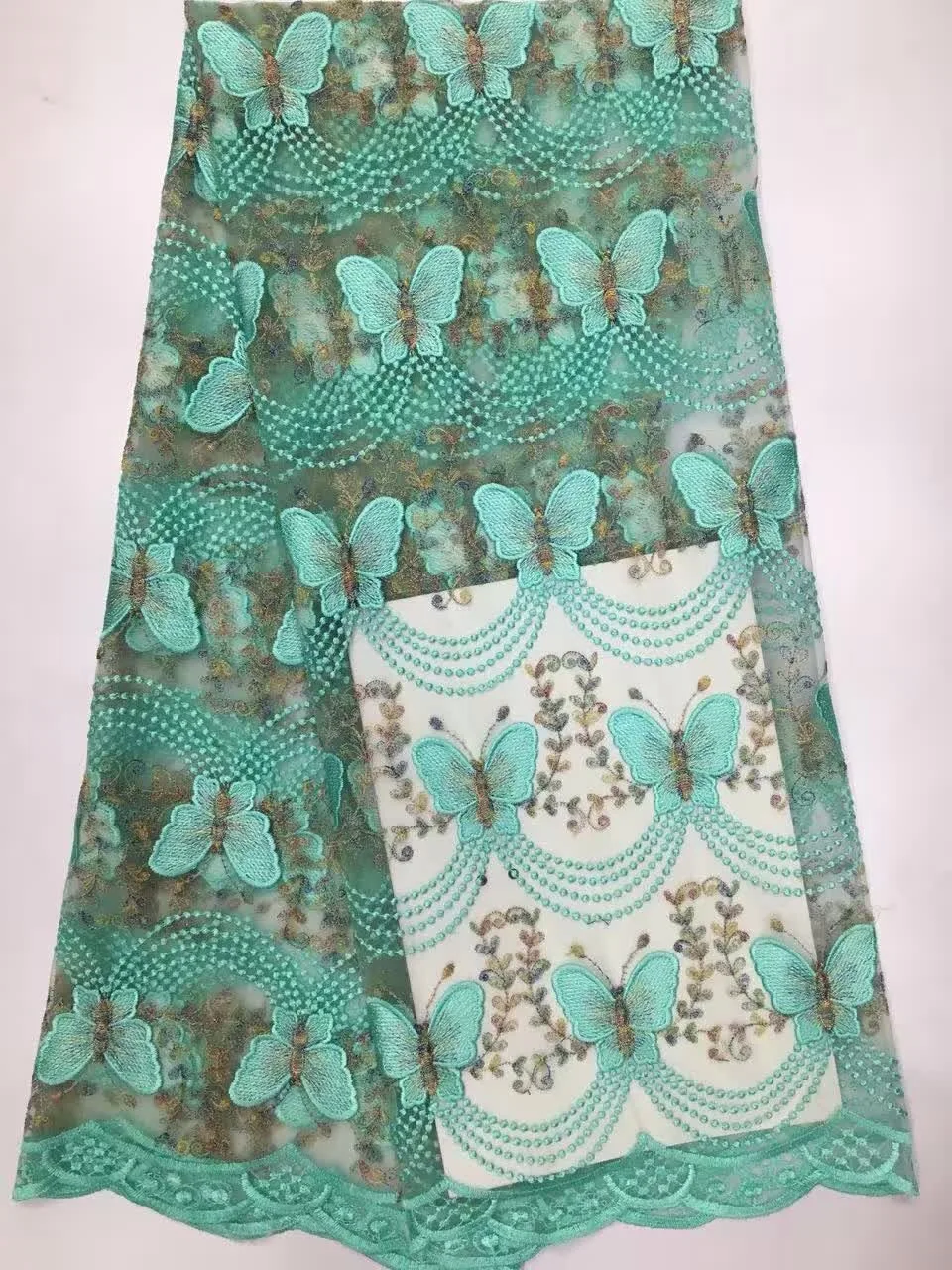 

High Quality African Lace Fabric For Wedding 2016 Embroidered French mesh Lace Fabric.Guipure Cord Lace For Wedding D823