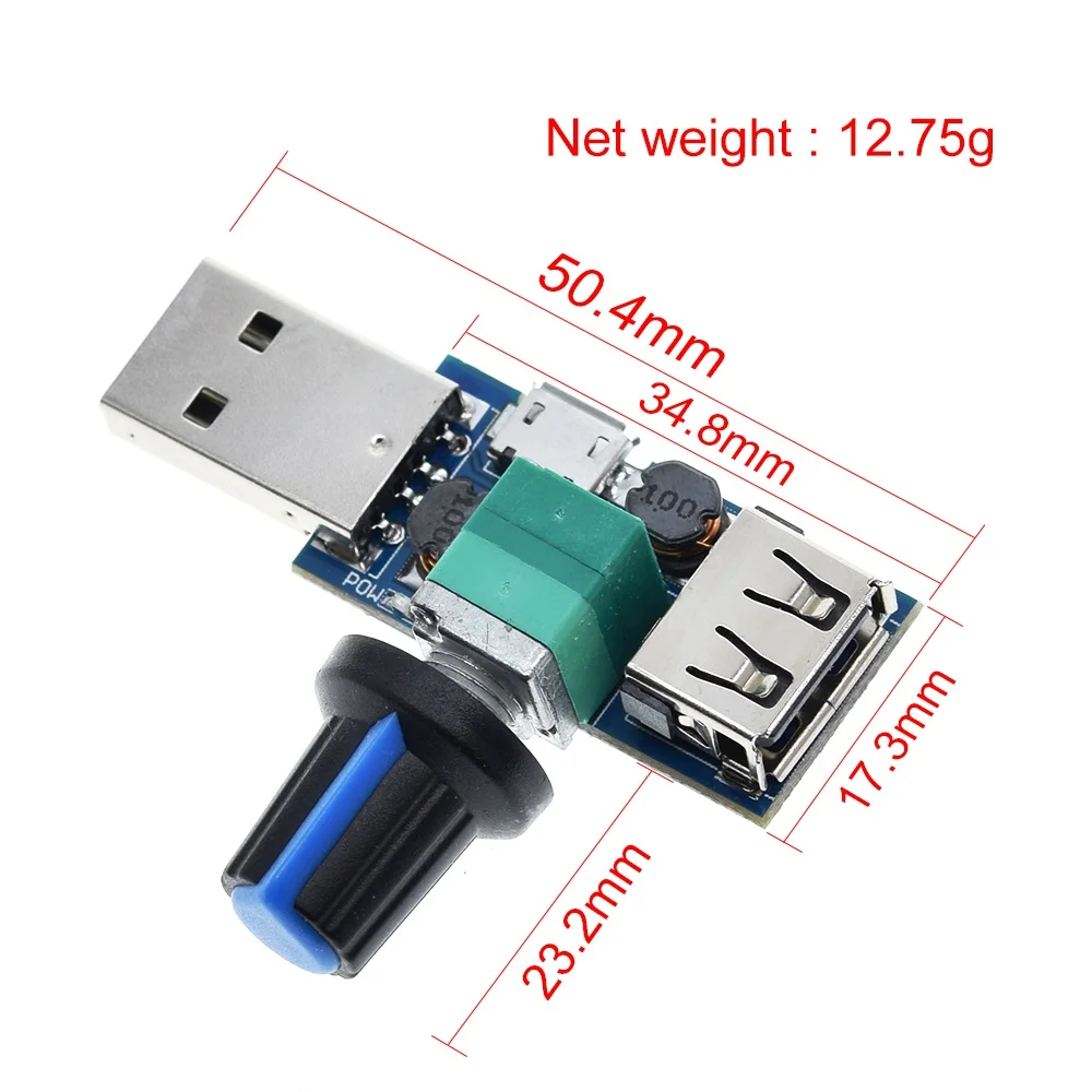 DC 4V-12V 5W XY-FS USB-вентилятор бесступенчатый регулятор скорости вентилятора USB