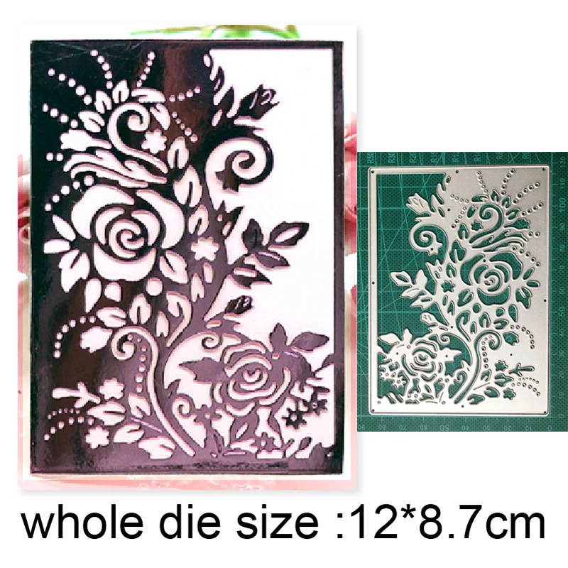 

Cutting Dies Flower Vine Background Frame Metal Cutting Dies For DIY Scrapbooking Dies Craft Paper Embossing Die Cuts New 2021