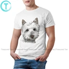 Футболка West Highland White Terrier, футболка с изображением собаки Westie, футболка из 100 хлопка с короткими рукавами, милая Мужская футболка XXX