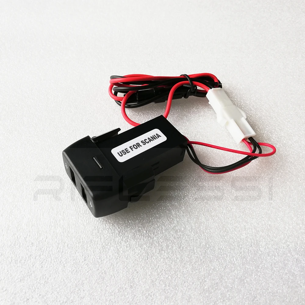 1 x dual usb car charger for scania truck g p r series lorry input dc 24v output dc 5v 2 1a2 1a free global shipping