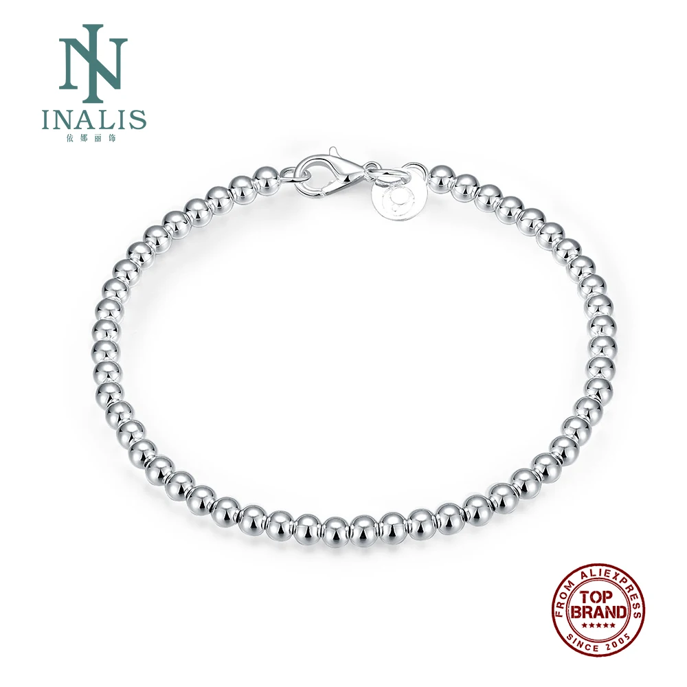 

INALIS Unisex Popcorn Chain Bracelet Hollow Spherical Silver Plated Beaded Bracelet Simple Design Fashion Jewelry Friend Gift