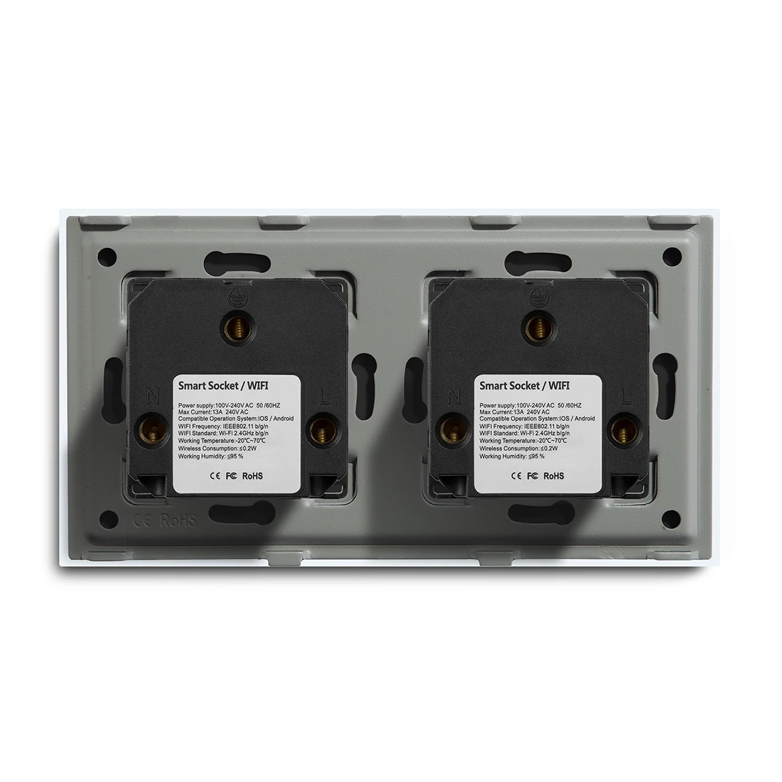 Розетка настенная многофункциональная черная/белая со стразами 13