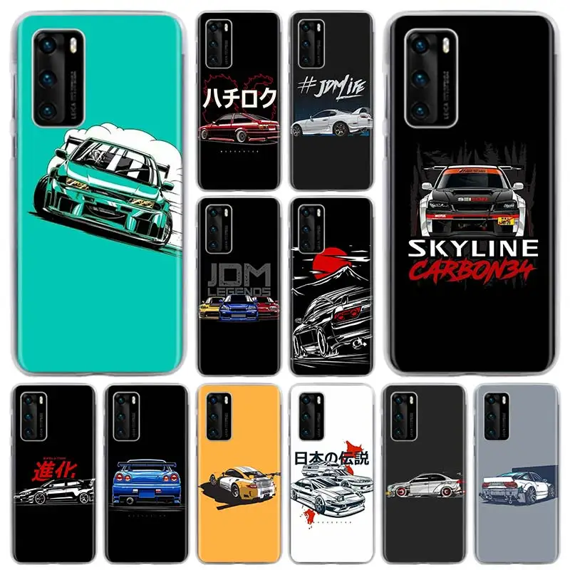 

Phone Case for Huawei P Smart Pro P20 P30 P40 Lite P40 Pro+ P Smart Z Pro Cover sports car jdm drift Soft Cases