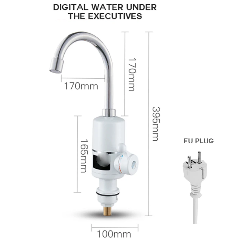 

3000W Electric Kitchen Faucet Instant Heating Tap 3 seconds heating water heater faucet with LED Digital Display EU Plug CE