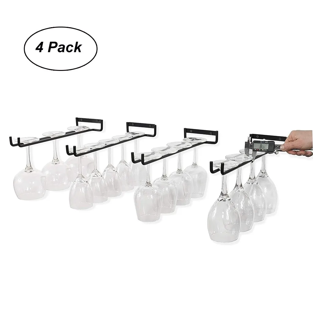 

Kitchen Restaurant Wall-mounted Wine Glass Storage Metal Holder Rack Of 2/4 Pack Kitchen Organizers Cup Shelf Home Decor