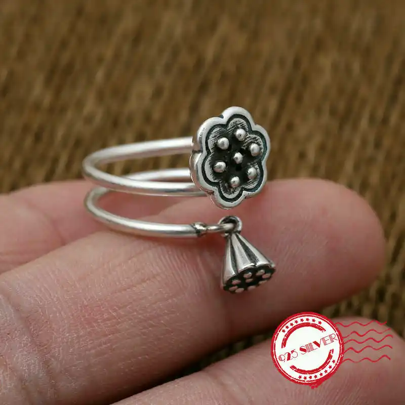 

S925 sterling silver men's rings personalized retro fashion jewelry skull shape opening ring to send a couple of gifts 2018 new