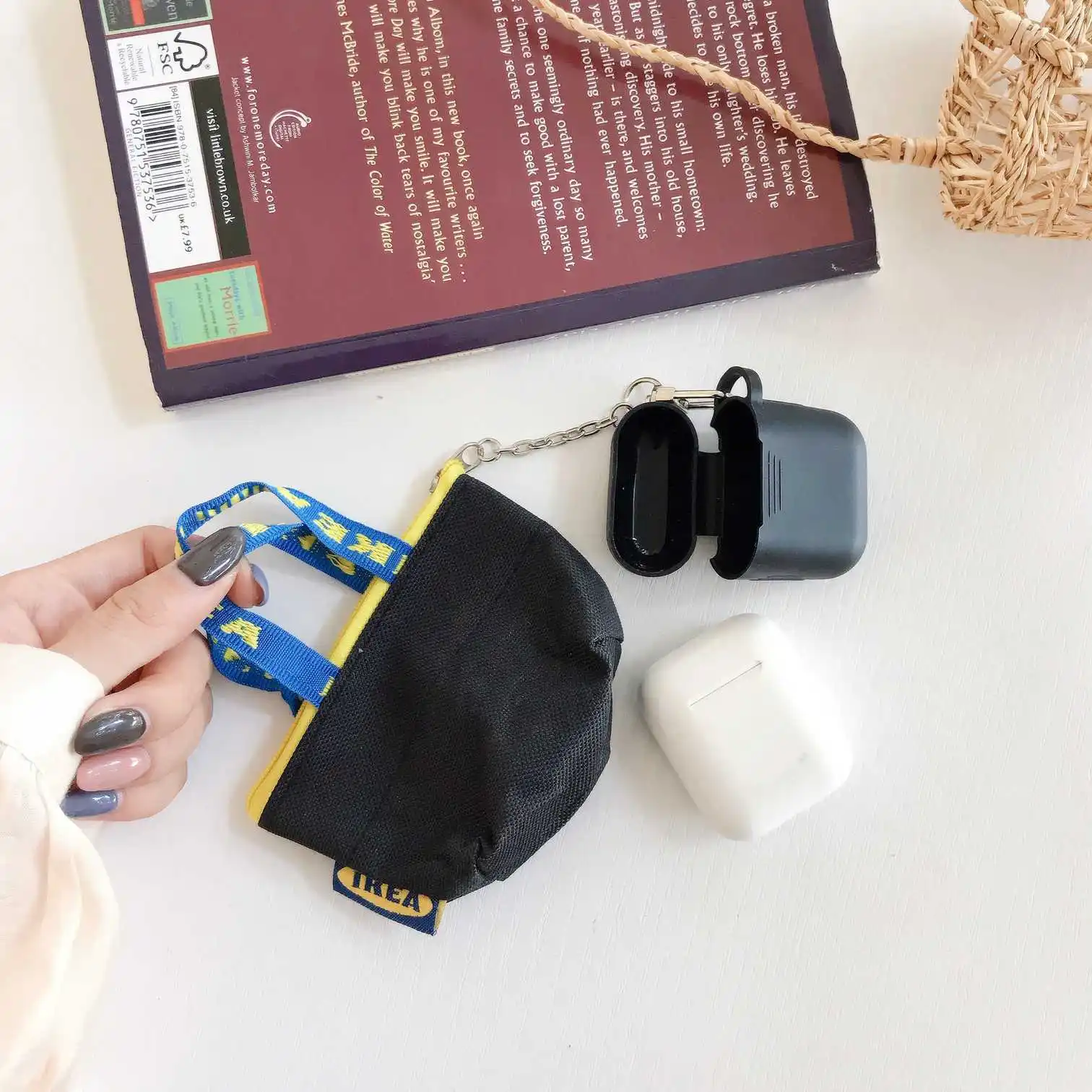 Чехол для Airpods, роскошный, для хранения, беспроводной, для наушников, силиконовый чехол, милый, мини, для iPhone, USB кабель, аксессуары, сумка для хранения