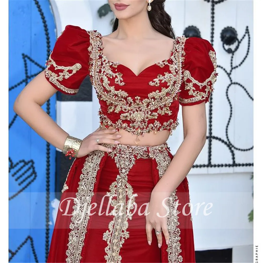 

Turkey Indian Dubai Caftan Evening Dresses Lace Red Satin Prom Dress vestido de noiva Robe de Soire de Mariage