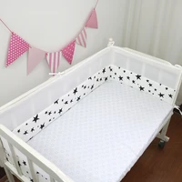 summer baby crib bumper cotton print infant newborn printing mesh safety rails breathable collision half around bumper bedding