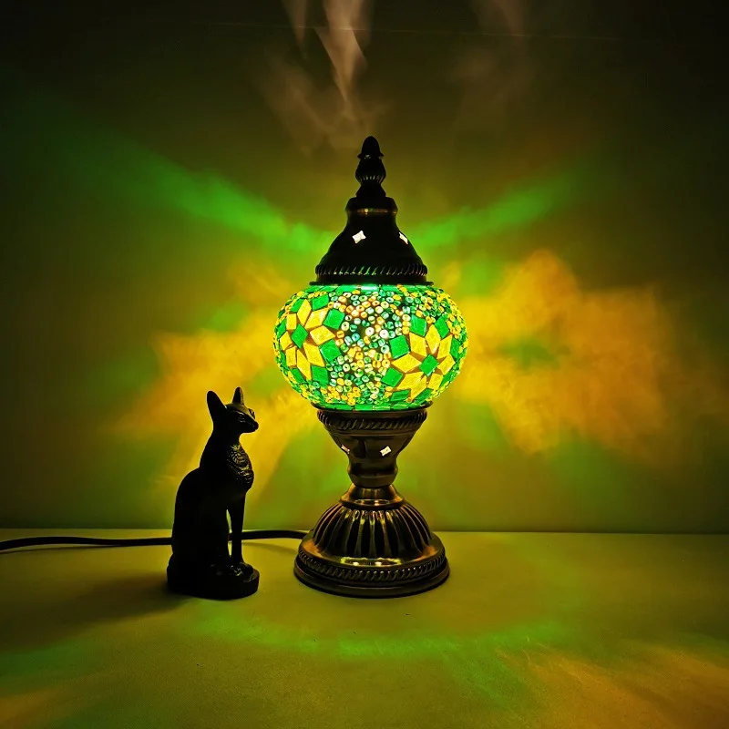 

Turkish Mosaic Table Lamp Vintage Art Deco Handcrafted Lamparas De Mesa Mosaic Glass Romantic Bed Light Lamparas Con Mosaicos