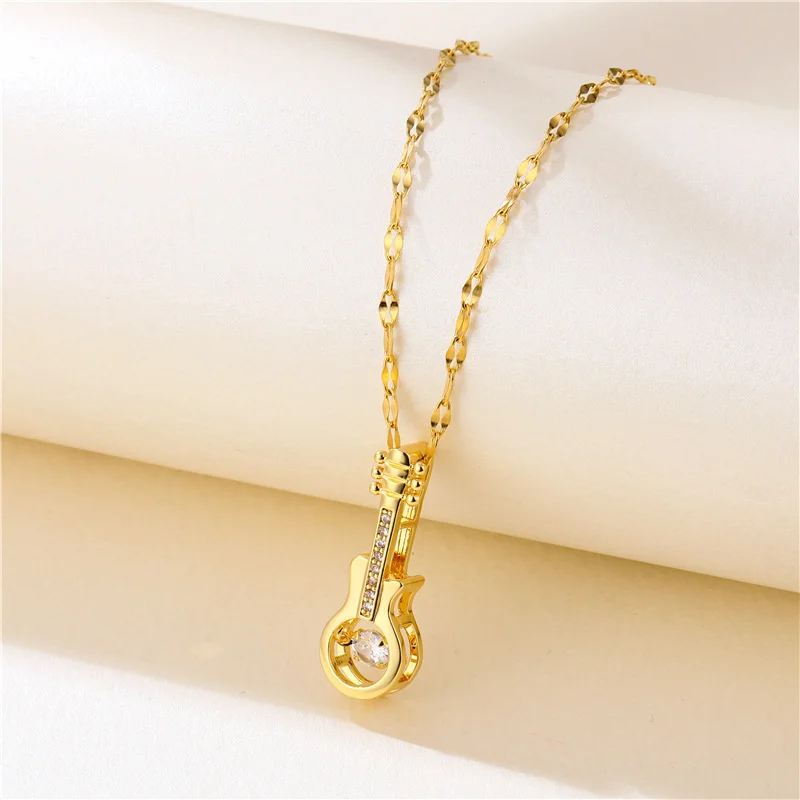 

Jewelry Gift European Hip Hop Jewelry Copper Zircon Women's Gold Titanium Steel Necklace Party Necklaces for Women Choker