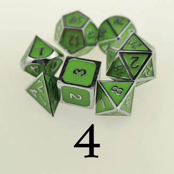 Rollooo светящийся нефрит металл набор игральных костей светится в темноте D4 D6 D8 D10 D %