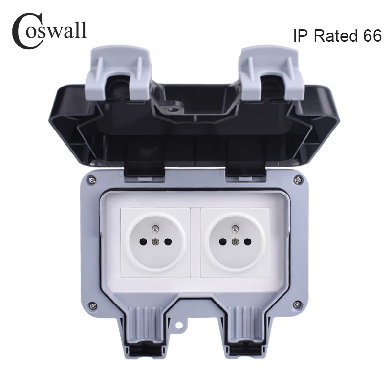 Погодостойкая Водонепроницаемая уличная настенная розетка Coswall IP66 16 А
