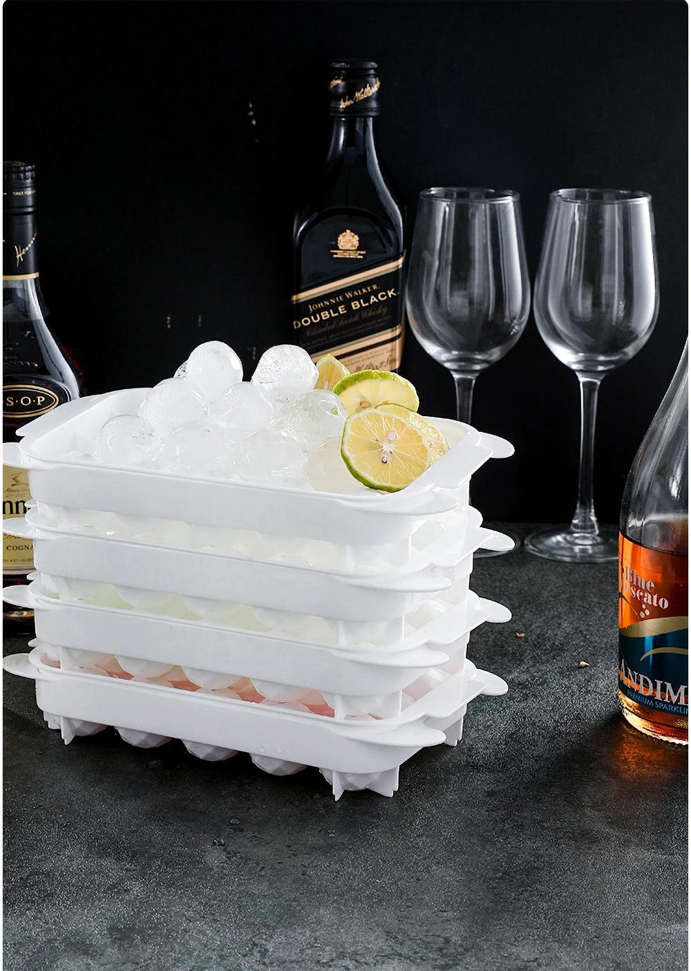 

3D Rhombus Design Round ICE Cube Tray PP Maker Round Ball Sphere Chocolate Mold Cocktails