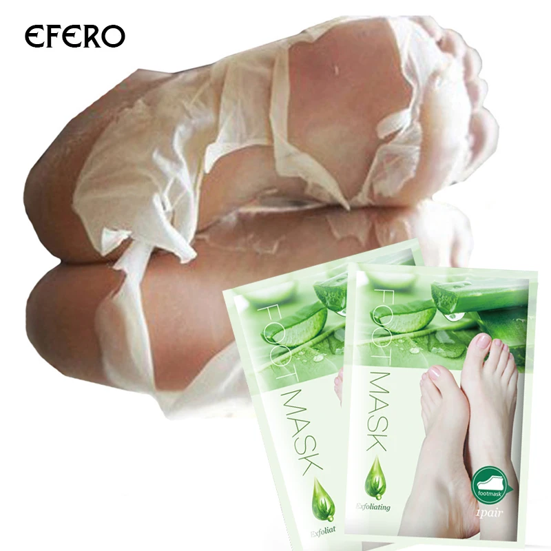 

4pack EFERO Exfoliating Foot Masks Peeling Pedicure Socks Hand Mask Gloves Moisturizing Whitening Skin Care Feet Mask Foot Care