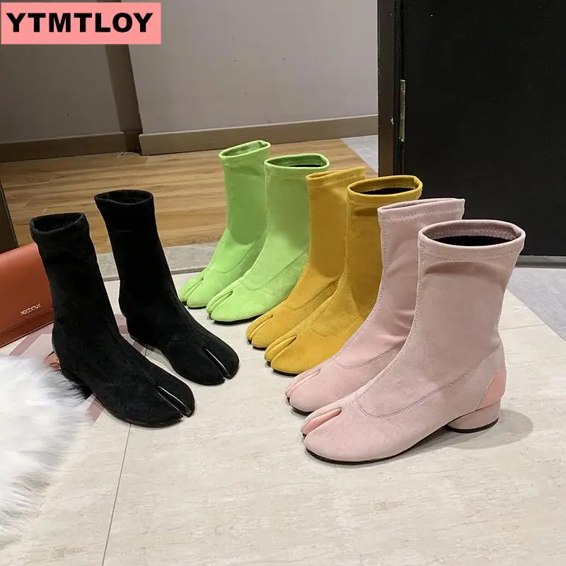Новые модные ботинки Сезон осень-зима Новинка Женская обувь ярких цветов